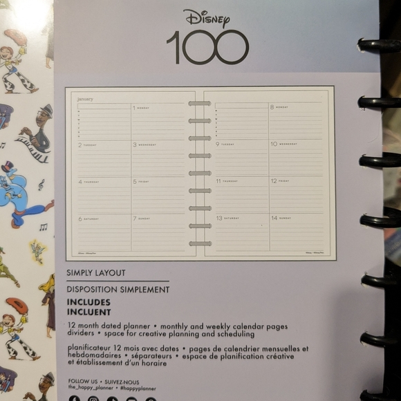 NEW Disney 100 Exclusive Happy Planner 12-Month 2024 Classic Simply Layo… - Picture 5 of 6
